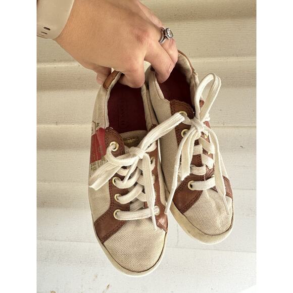 Coach Martie Q270 Rare Natural Tan Canvas And Leather Shoes Women’s 5M Preowned - Picture 2 of 13